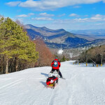 A ski patroller at Massanutten Resort