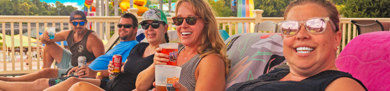 A group of guests at the Massanutten WaterPark