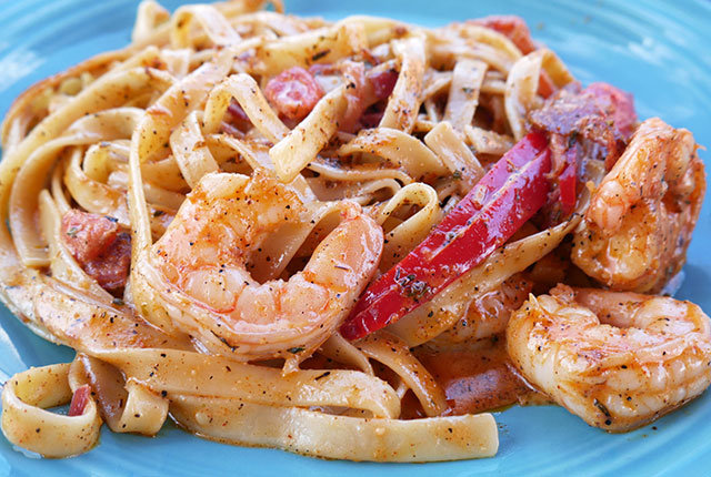 Shrimp pasta at Massanutten Resort